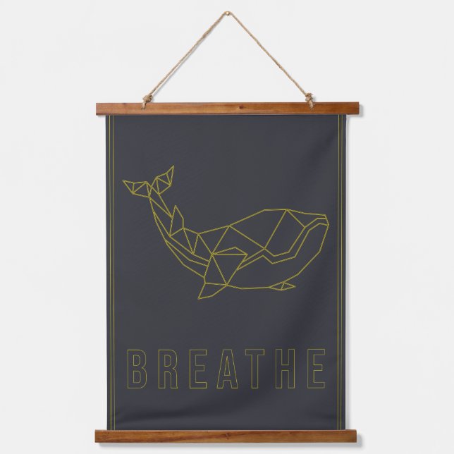 Origami Wale-Affirmation Plakat zur Selbstakzeptie Wandteppich Mit Holzrahmen (Vorderseite)