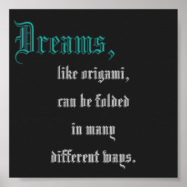 Origami Zitat mini Poster