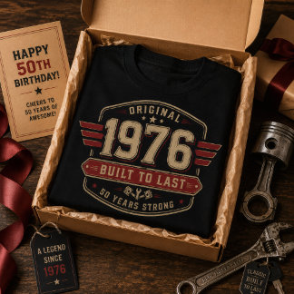 Original 1976 Gebaut um zu halten Vintage 50 Jahre T-Shirt