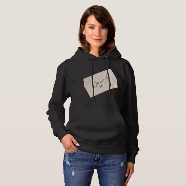 Original 1 Damen Pullover Hoodie schwarz (Vorne ganz)