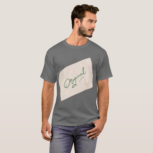 Original 1 Dunkelgraues Basic T-Shirt für Herren (Vorne ganz)