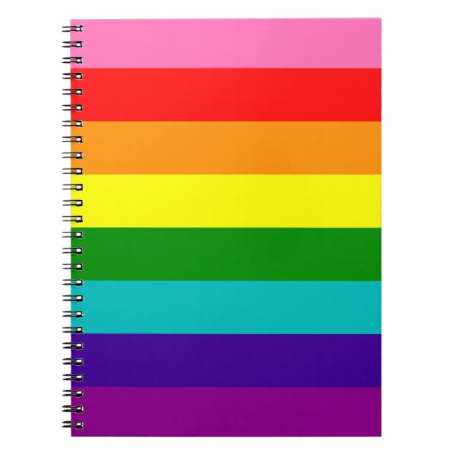 Original 8-Streifen LGBT-Gay Pride-Regenbogenflagg Notizblock (Vorderseite)