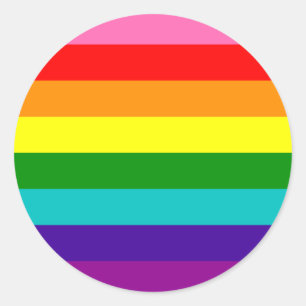 Original 8-Streifen LGBT-Gay Pride-Regenbogenflagg Runder Aufkleber