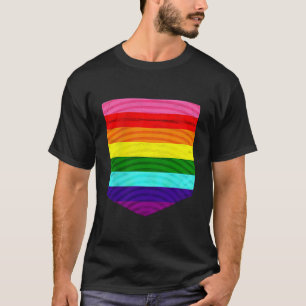 Original 8 Strip Gay Pride Flag Pocket T-Shirt 