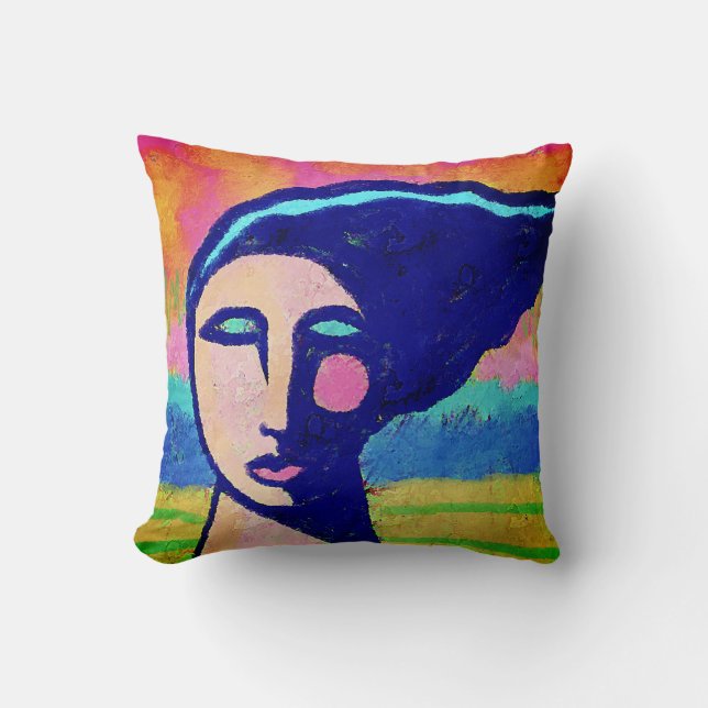 Original Abstrakt Art Throw Kissen (Vorderseite)