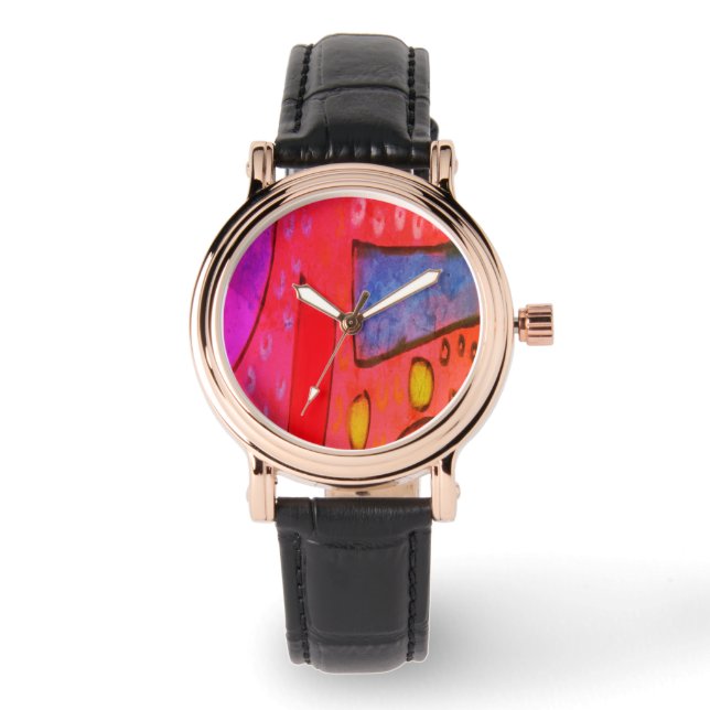 Original Abstrakte Kunst zu tragen Armbanduhr (Vorderseite)