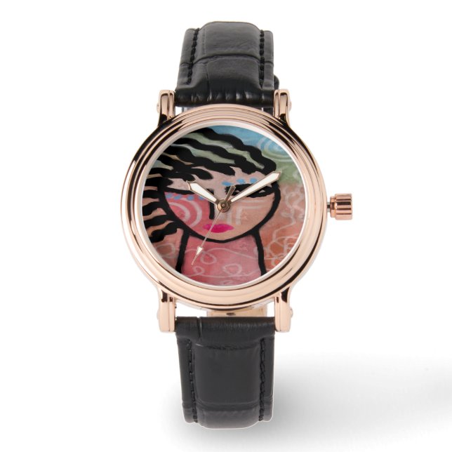 Original Abstrakte Kunst zu tragen Armbanduhr (Vorderseite)