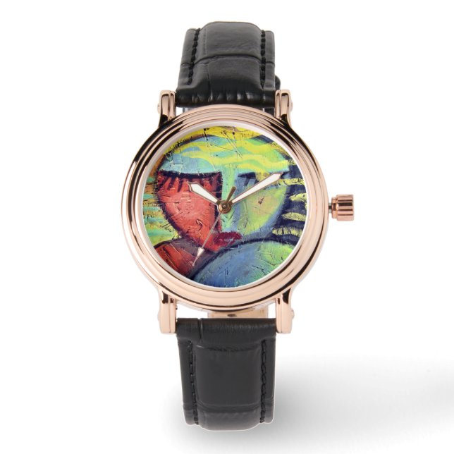 Original Abstrakte Kunst zu tragen Armbanduhr (Vorderseite)