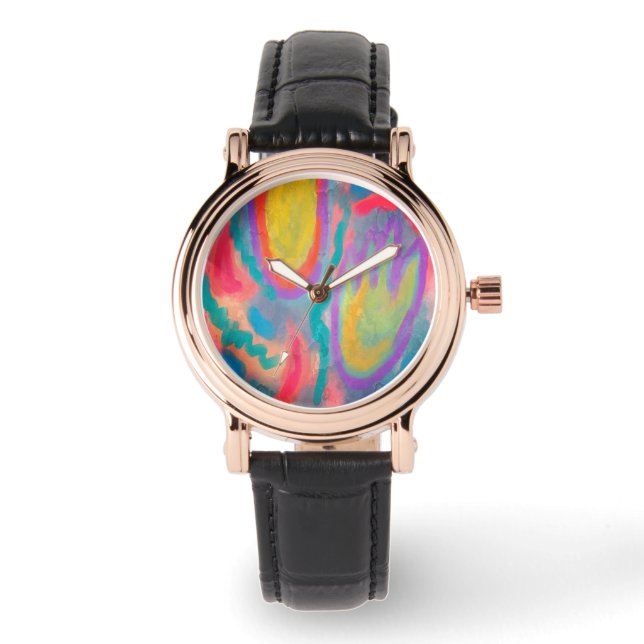 Original Abstrakte Kunst zu tragen Armbanduhr (Vorderseite)