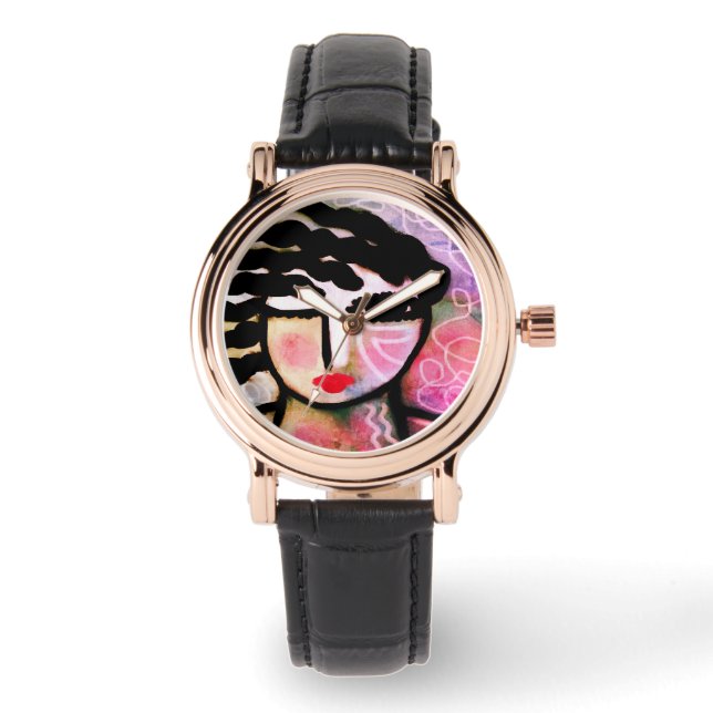 Original Abstrakte Kunst zu tragen Armbanduhr (Vorderseite)