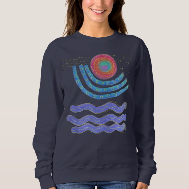 Original Abstrakte Kunst zu tragen Sweatshirt (Vorderseite)