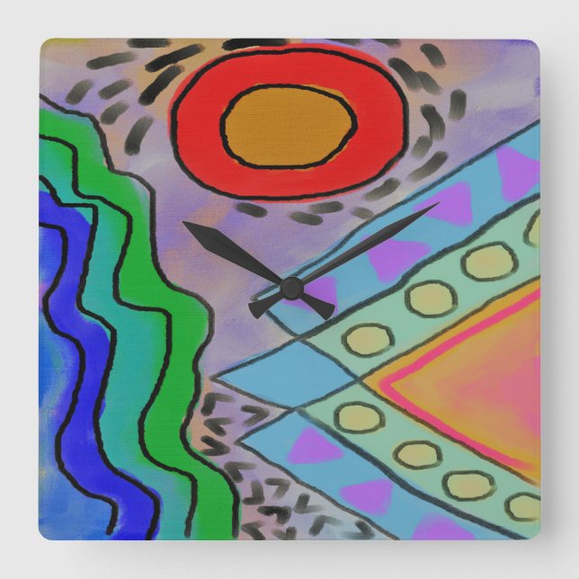 Original Abstrakte Kunstgalerie Uhr (Vorderseite)