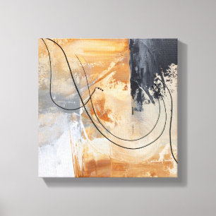 Original Abstrakte Malerei Gold Schwarze Leinwand 