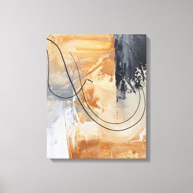 Original Abstrakte Malerei Gold Schwarze Leinwand  (Vorderseite)