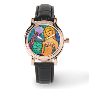 Original Abstrakte Meerjungfrau Kunst zu tragen Armbanduhr