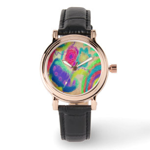 Original Abstraktes Tragbares Kunstwerk Armbanduhr