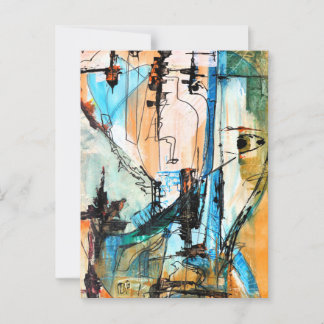 Original Acrylmalerei auf Postkarte