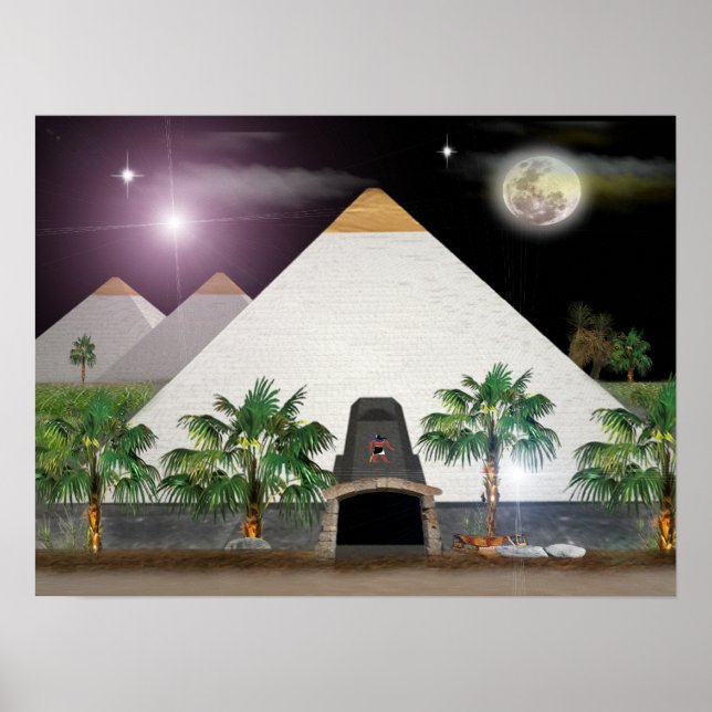 original ägyptische Pyramiden-Plakat Poster (Vorne)
