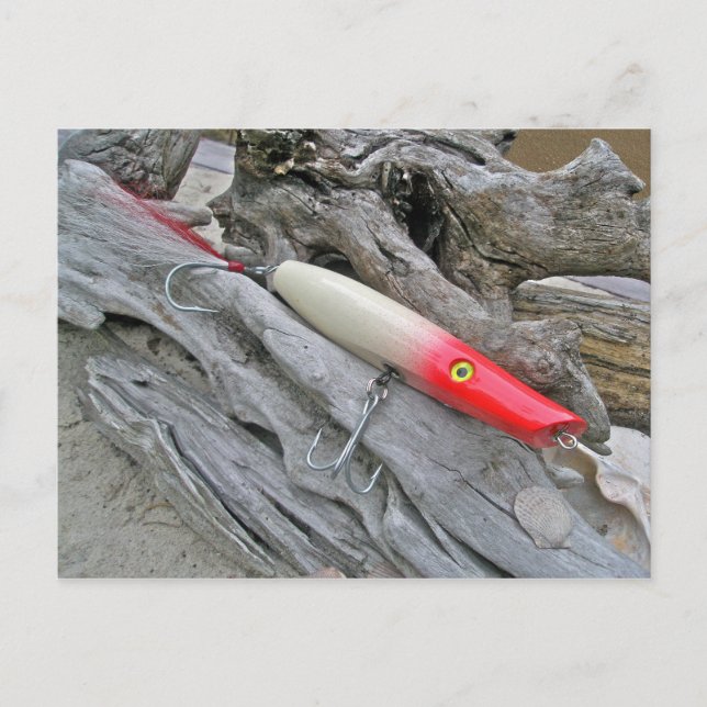 Original AJS Bleistift Popper Fishing Lure Postkarte (Vorderseite)