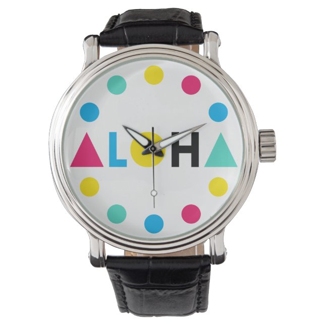 Original-ALOHA-Farbbriefe Armbanduhr (Vorderseite)