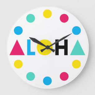 Original ALOHA Farbbriefe Klassische Runde S Große Wanduhr