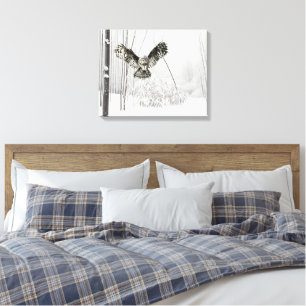Original Aquarell-Jagdeule Vogel Kunst Leinwanddruck