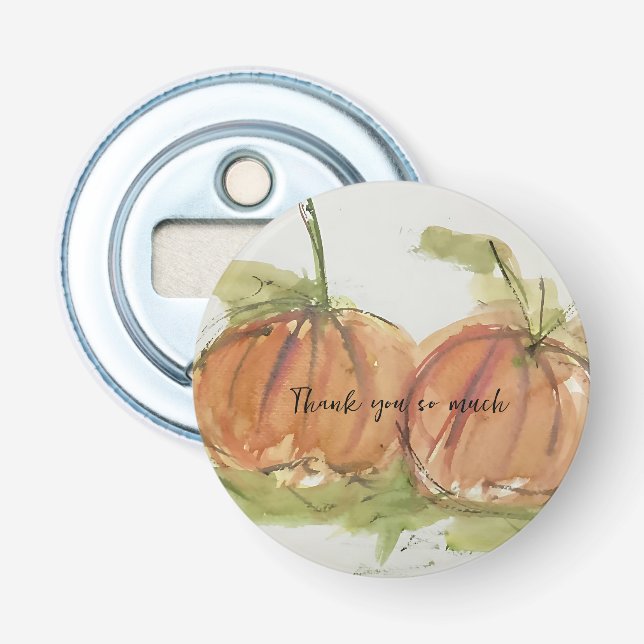 Original Aquarellskizze Pumpkin Flaschenöffner (Vorderseite)