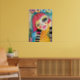 Original Art Colorful Abstrakt Whimsical Pink Girl Poster (Living Room 2)