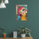 Original Art Colorful Abstrakt Whimsical Pink Girl Poster (Living Room 1)