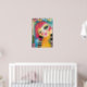 Original Art Colorful Abstrakt Whimsical Pink Girl Poster (Nursery 2)