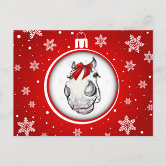 Original Art Niedlich Pony Weihnachtspostkarte Postkarte