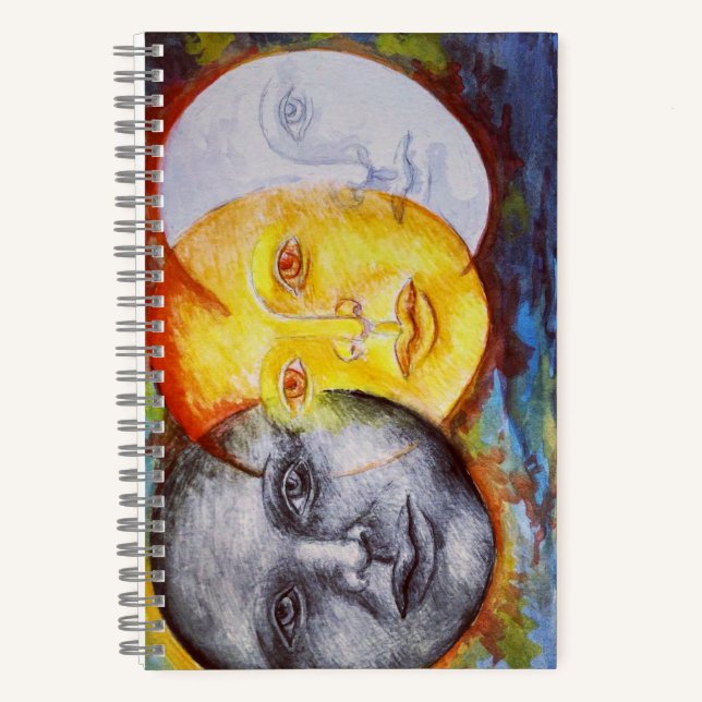 Original Art Sonnenmond Elipbook Notizbuch (Vorderseite)