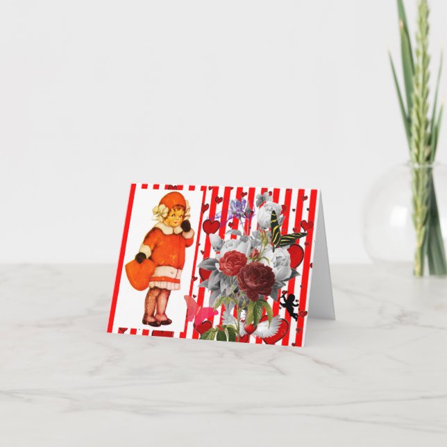 ORIGINAL ART VALENTINE'S DAD Falted Grußkarte Karte (Vorderseite)