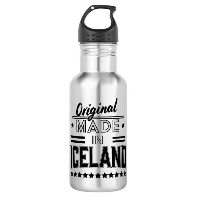 Original aus Island Edelstahlflasche (Vorderseite)