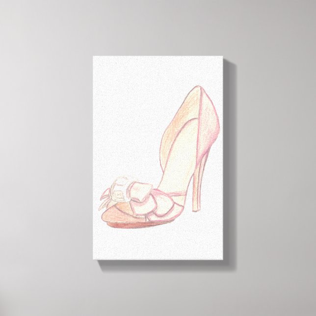 Original Badgley Mischka Shoe Illustration Leinwanddruck (Vorderseite)