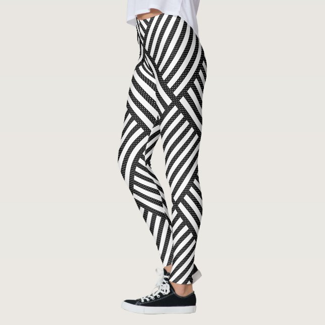 Original BLACK AND WHITE DOUBLE DIAMOND PATTER Leggings (Links)