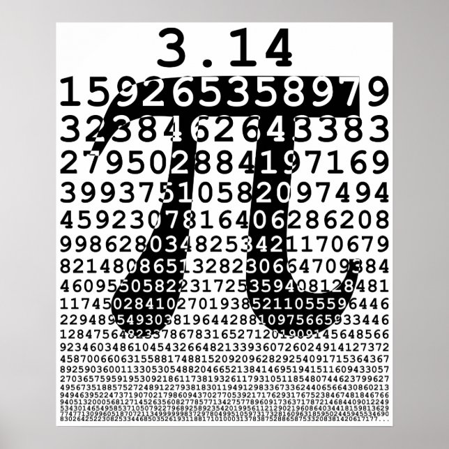 Original black number pi day mathematical symbol poster (Vorne)