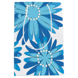Original blaue Blumen Mittlere Geschenktüte