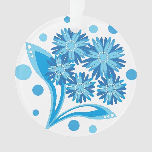 Original blaue Blumen Ornament (Vorderseite)