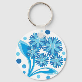 Original blaue Blumen Schlüsselanhänger