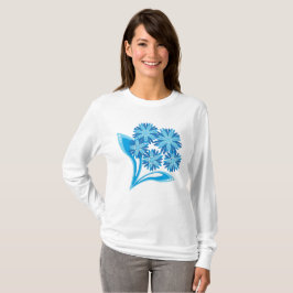 Original blaue Blumen T-Shirt
