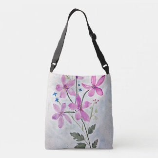 Original Botanische Blumengemälde Tasche