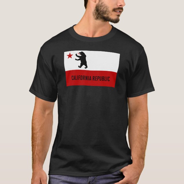 Original California Bären Flag T Shirt (Vorderseite)