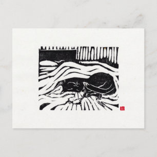 Original Cat Art Postcard Postkarte