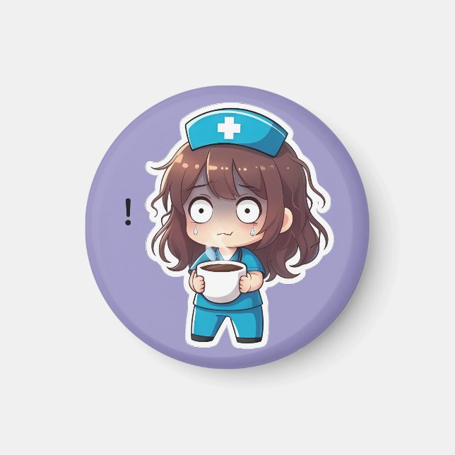 Original Chibi Nurse 2.0 - Vollständiger Burnout Magnet (Vorne)