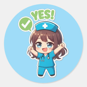 Original Chibi Nurse 3.0 - Ja Runder Aufkleber
