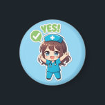 Original Chibi Nurse 3.0 - Yes Magnet<br><div class="desc">“First-time success!” Whether it's nailing that tricky blood draw or pulling off the miracle of clocking out on time, these are the moments that shine brightest in our work. Nurse 3.0 celebrates those small yet incredibly precious nursing victories with you. Brighten up your hospital locker, breakroom fridge, or any magnetic...</div>