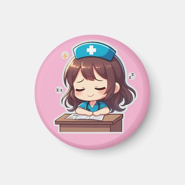 Original Chibi Nurse - A little Exhaustion Magnet (Vorne)