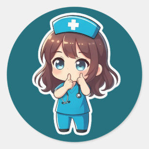 Original Chibi Nurse - Das Mitternachts Schweigen Runder Aufkleber