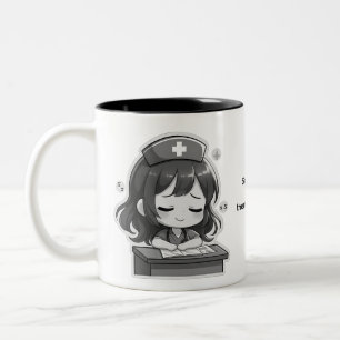 Original Chibi Nurse - Eine kleine Erschöpfung Zweifarbige Tasse